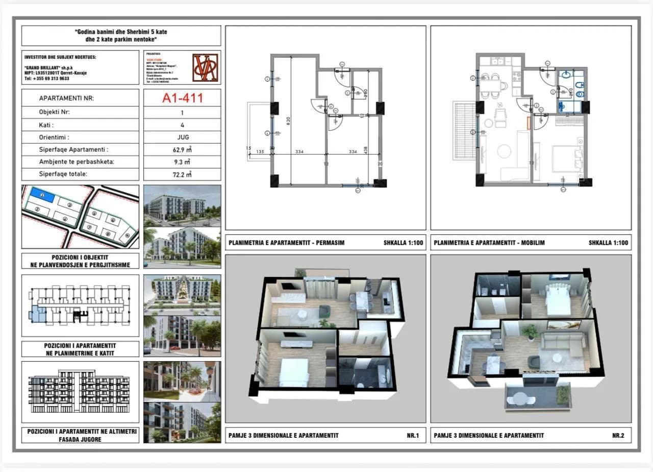Apartament A1-411 w Qerret – 72,2 m² — zdjęcie 1