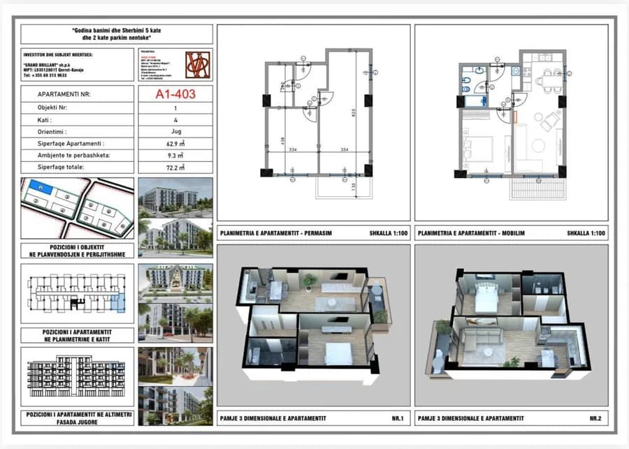 Apartament A1-403 w Qerret – 72,2 m² — zdjęcie 1